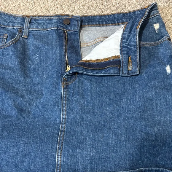 Old Navy Distressed Blue A-Line Skirt - Picture 5 of 7